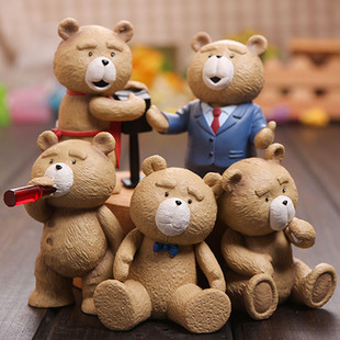 泰迪熊ted贱熊公仔摆件手办玩偶 ted熊儿童玩具景观饰品
