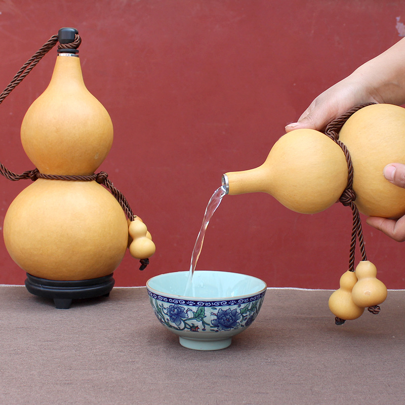 酒葫芦酒壶挂件 随身带装水装酒葫芦 摆件客厅酒葫芦