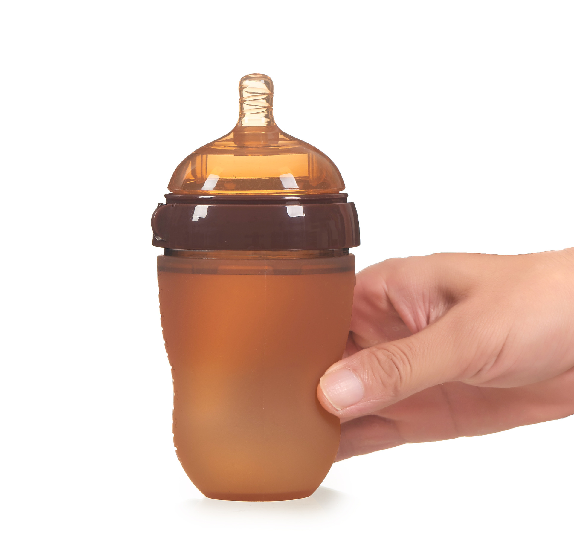 工厂定制新款纳米银硅胶奶瓶180ml广口新生婴儿奶嘴断奶奶瓶厂家