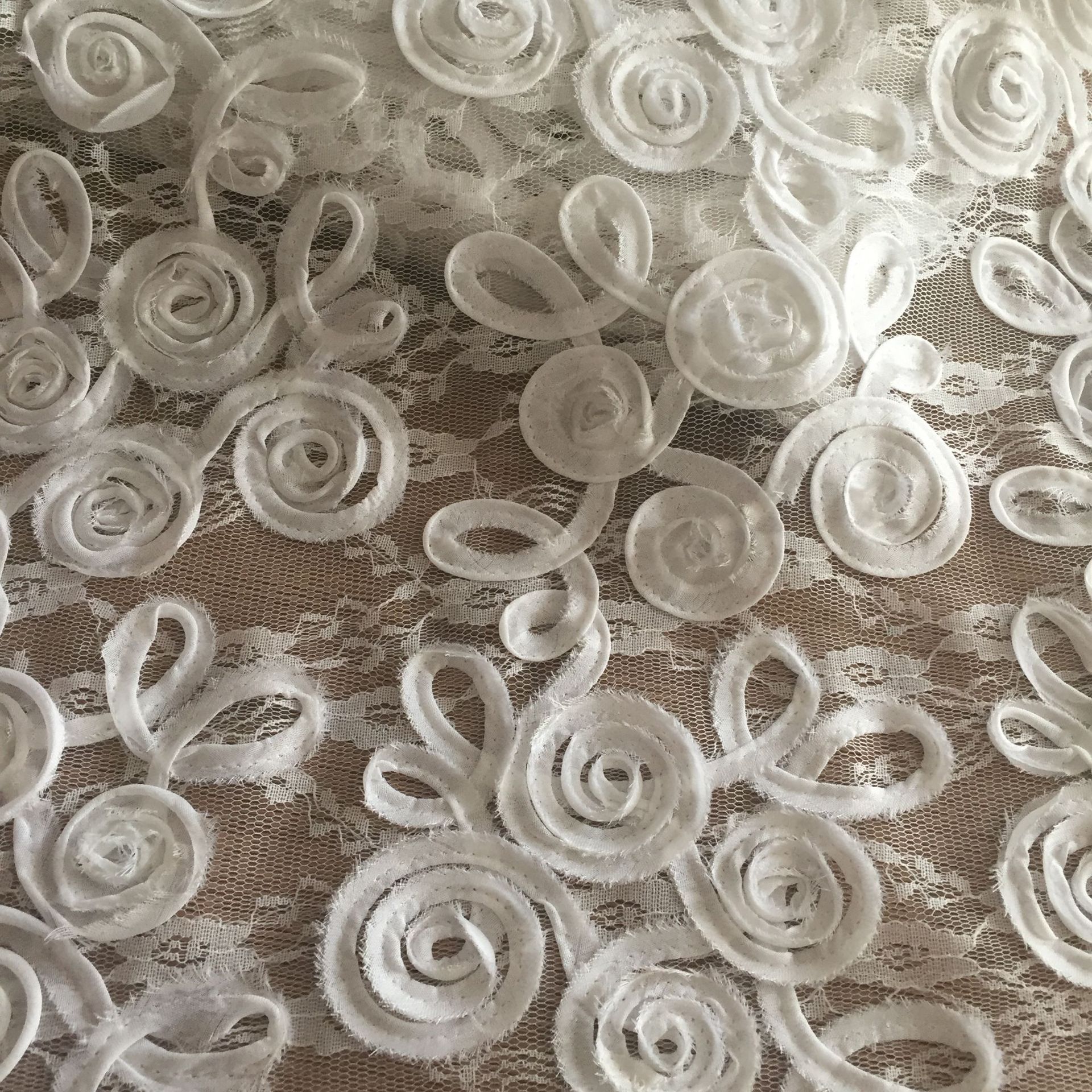 立体绣盘带绣花布料 蕾丝刺绣面料 蕾丝刺绣女装布料