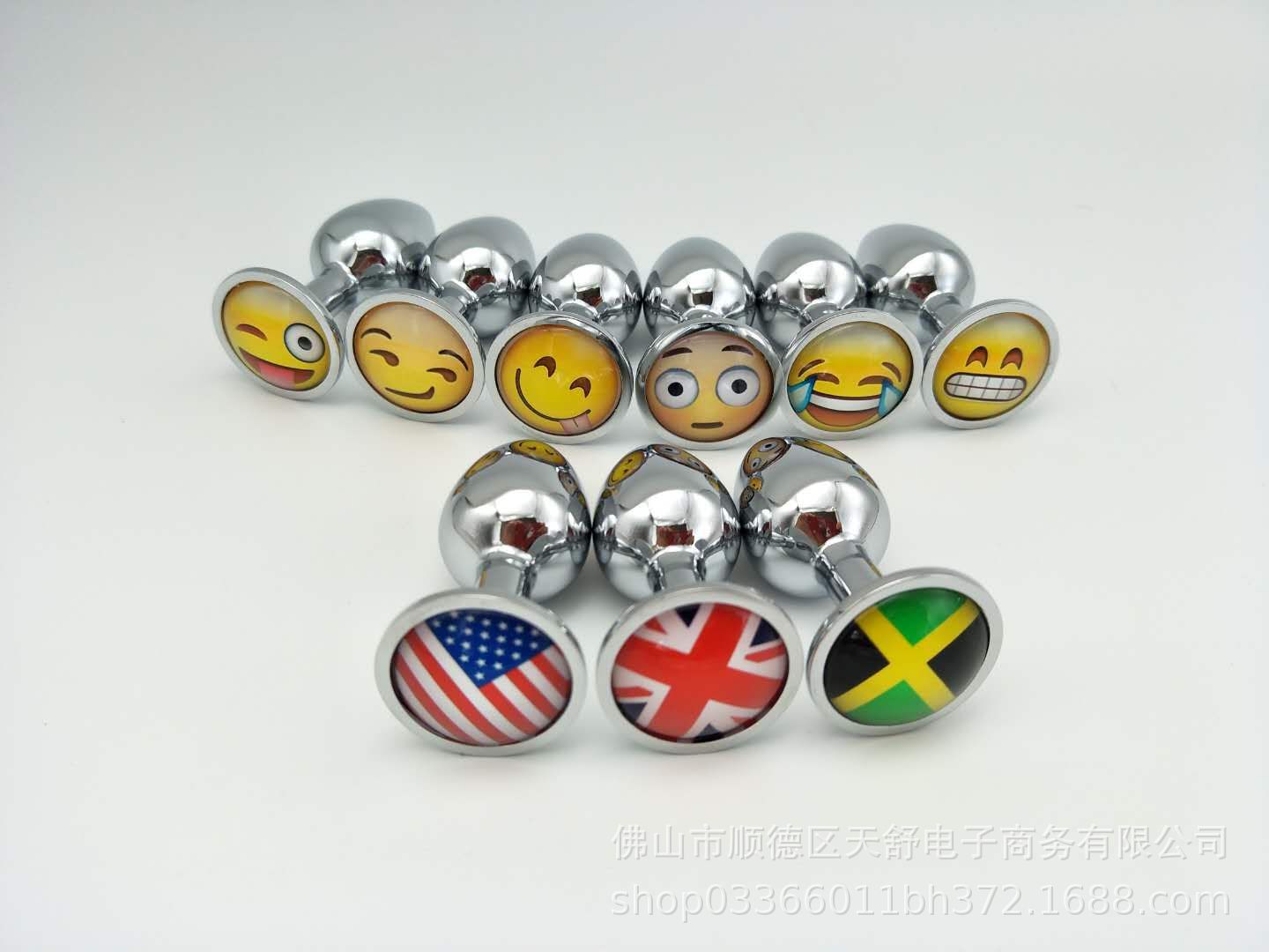 厂家直销表情水晶钻金属肛塞后庭肛门自慰器具成人情趣用品性用品