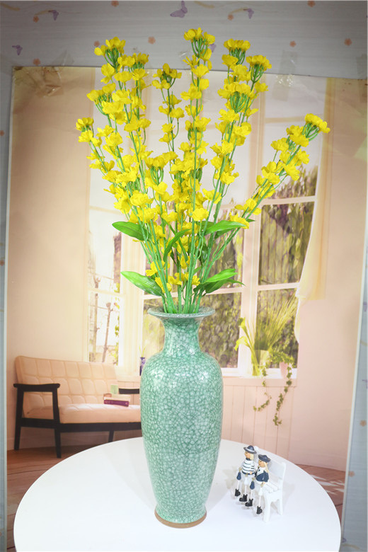 仿真油菜花单支带叶 批发 绢花假花 工程 婚庆背景 家居装饰道具