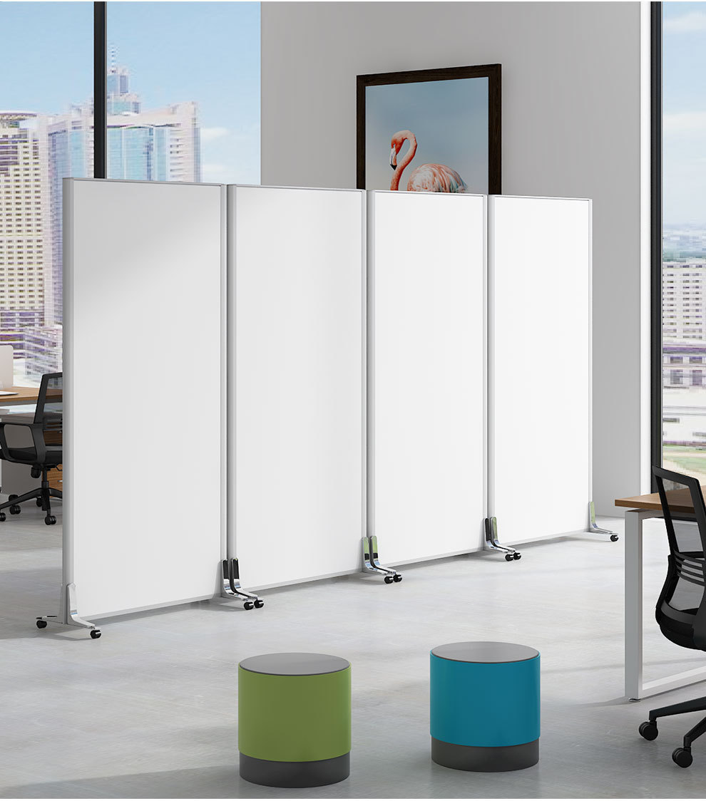 办公室移动屏风隔断简约现代折叠移动屏风活动屏风隔断可折叠推拉