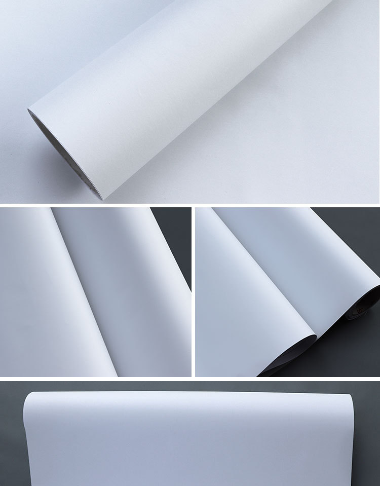 pvc墙纸 自粘壁纸 白色磨砂墙纸 佛山波音软片家具翻新贴