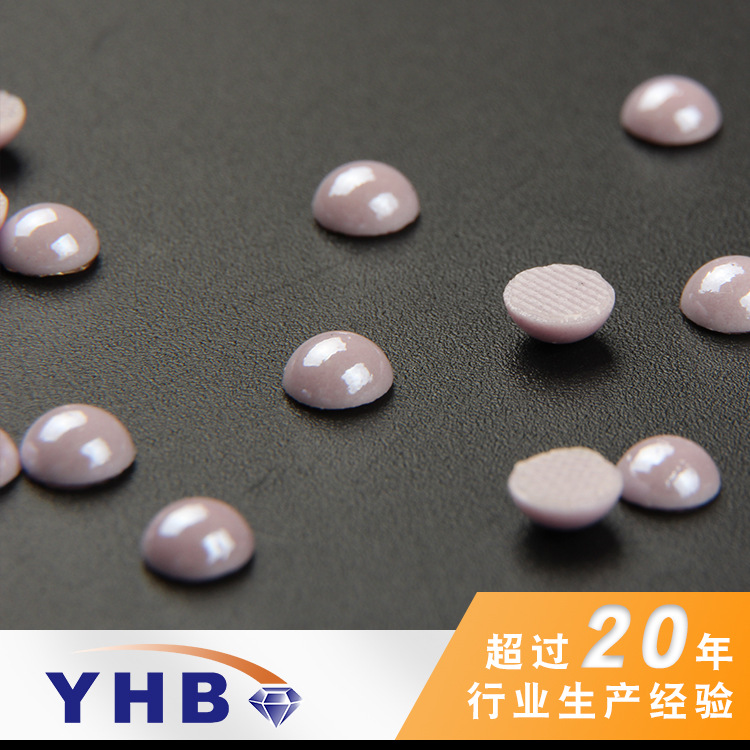 Factory Wholesale Glue Ceramic Drill Flat Violet Ceramic Flat Bottom Hot Fix Rhinestone 12mm Textile Accessories Pearl Hot Drilling