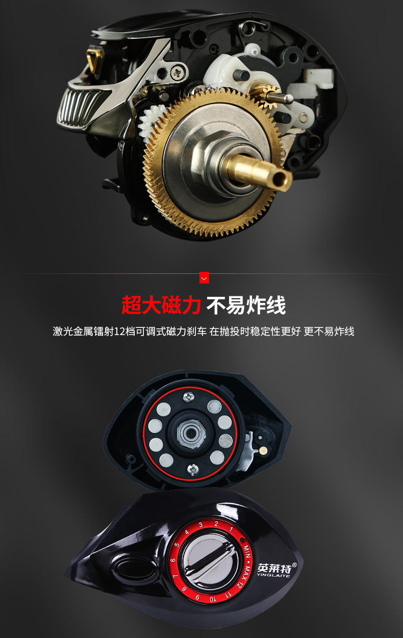 英莱特水滴轮高速比防炸线金属远投微物轮筏钓轮鱼线轮渔轮路亚轮