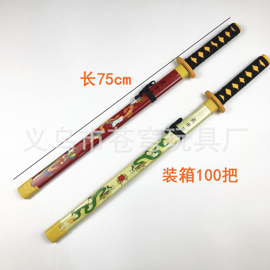 竹制双龙武士东洋刀日本刀竹剑青龙刀儿童玩具刀剑木剑工艺品批发