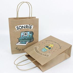 kairui凯瑞创意卡通图案款手提袋 环保牛皮纸礼品袋厂家现货 定制