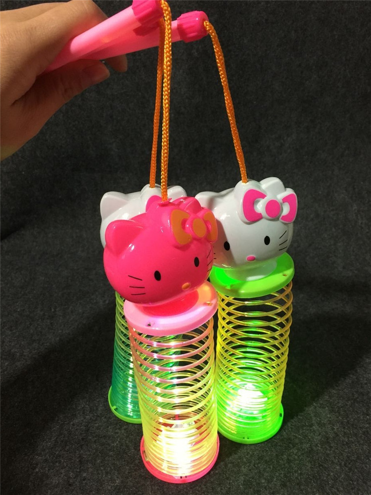 网红猪七彩闪光彩虹圈海草猪手提灯笼中秋节春节礼品儿童玩具灯笼