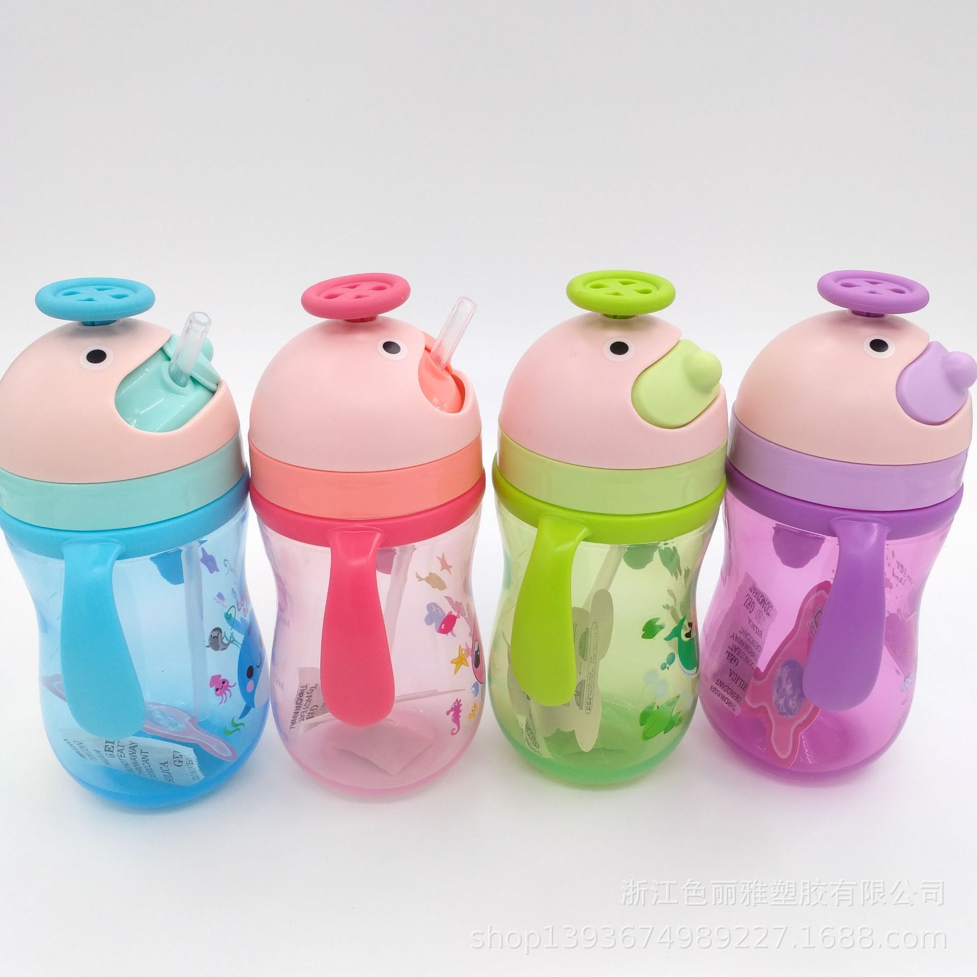 赞诺硅胶提手全透明简约创意新款方形便携塑料水杯