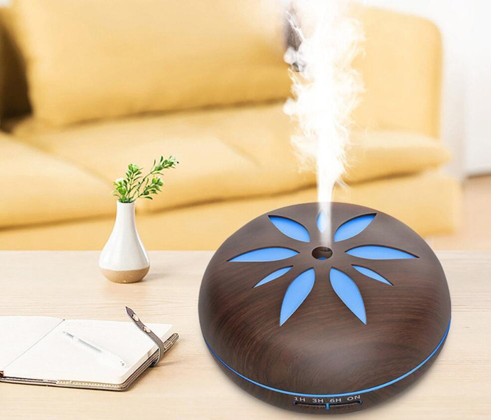 550ml Petal Wood Grain Aromatherapy Humidifier Essential Oil Aromatherapy Machine Large Capacity Fragrance Lamp Diffuser