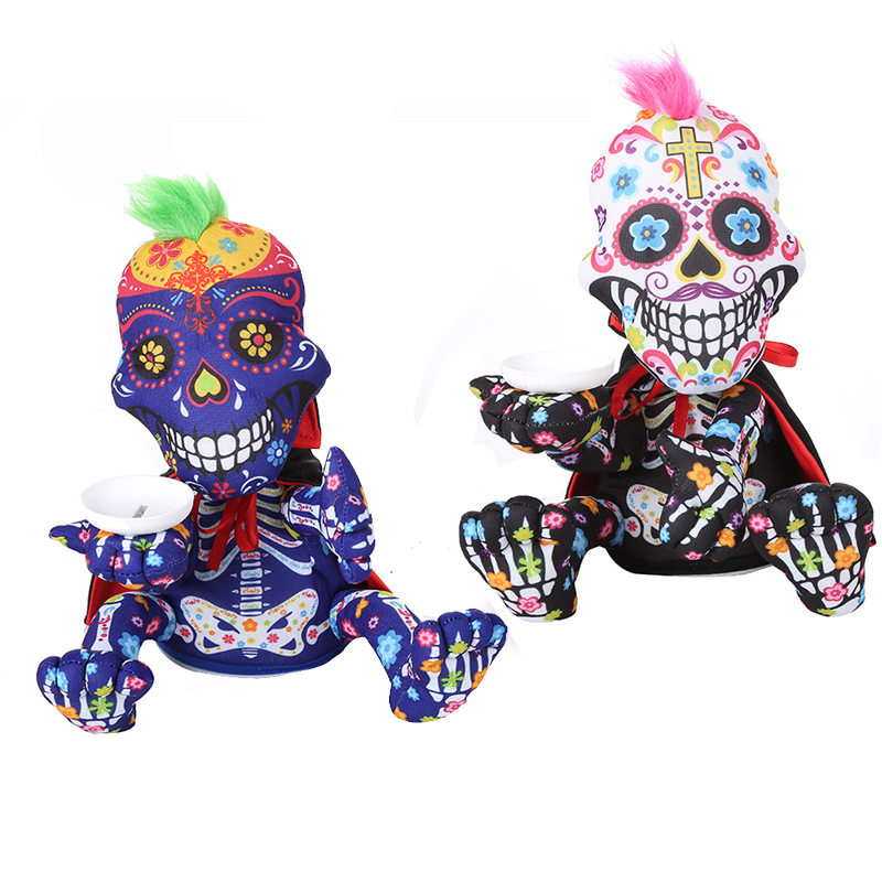 亚马逊万圣节电动毛绒玩具钱控花鬼存钱罐鬼娃鬼节搞怪储钱罐花鬼