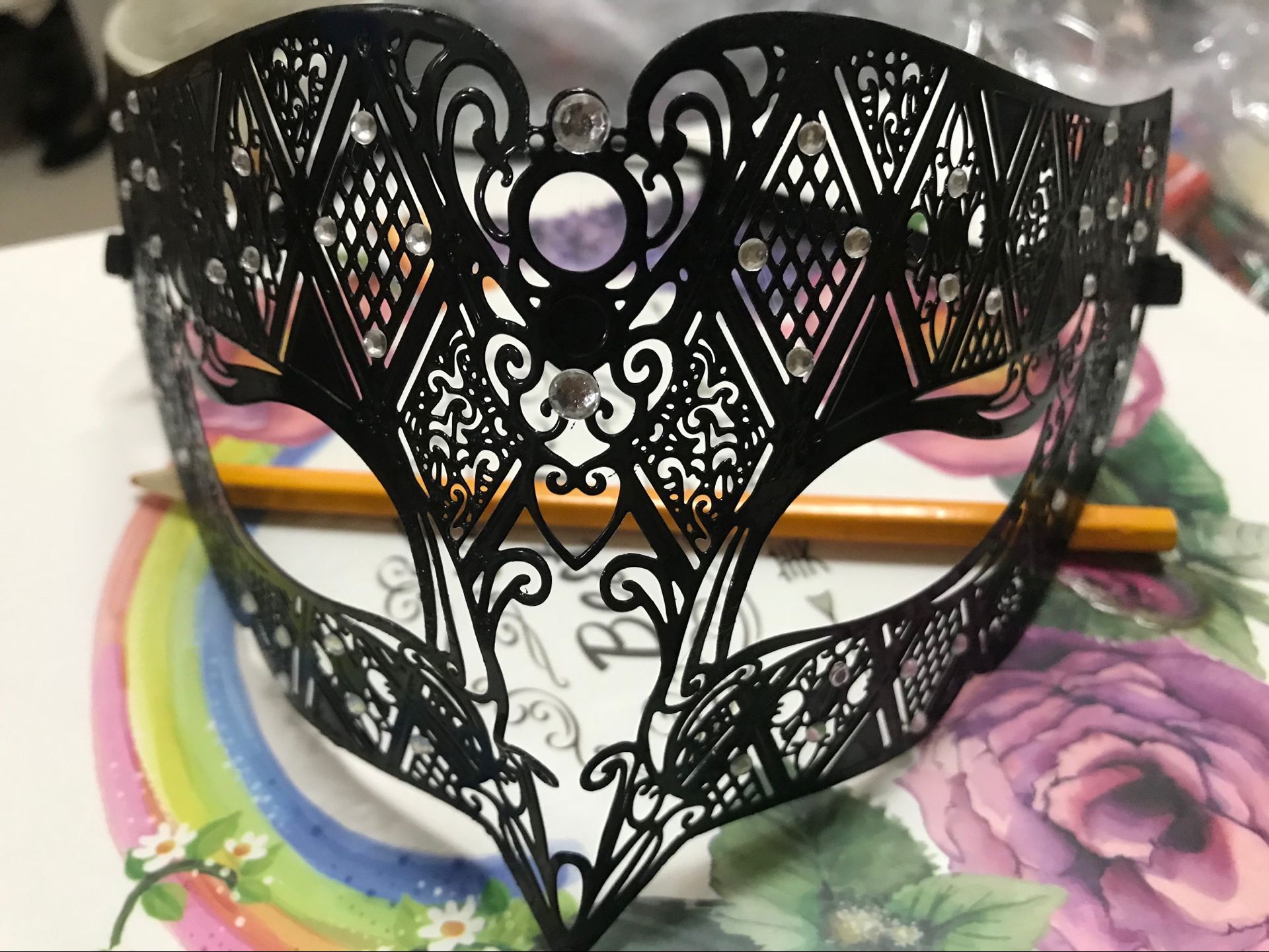 金属镶钻超薄镂空面具 化妆舞会夜店酒吧迪厅道具 铁面具现货 供