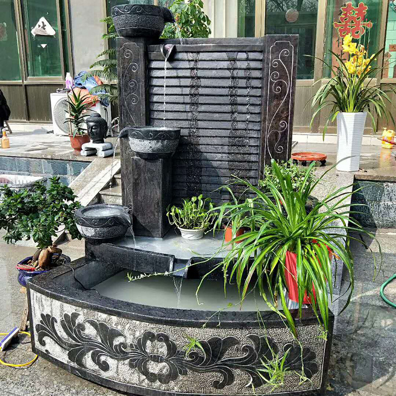 厂家直销 青石石雕养鱼池  仿古鱼缸  老旧石槽庭院流水摆件