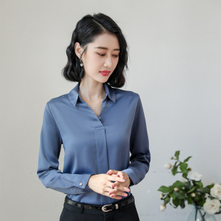实拍2018秋季时尚女性职业装正装长袖衬衫工作服女一件代发批发