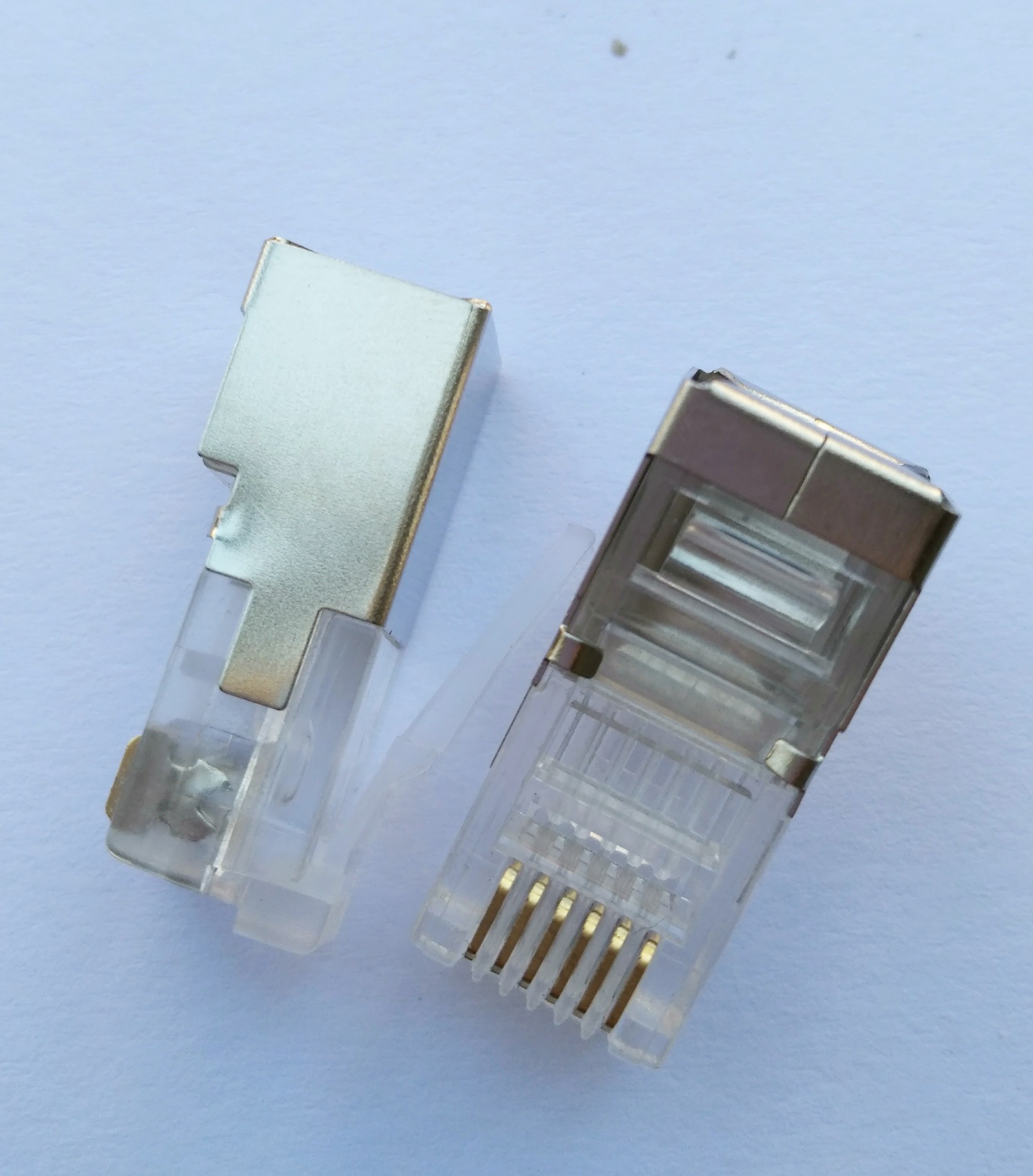 厂家直销6p6c加长 rj11屏蔽水晶头 千兆非屏蔽网线网络水晶头