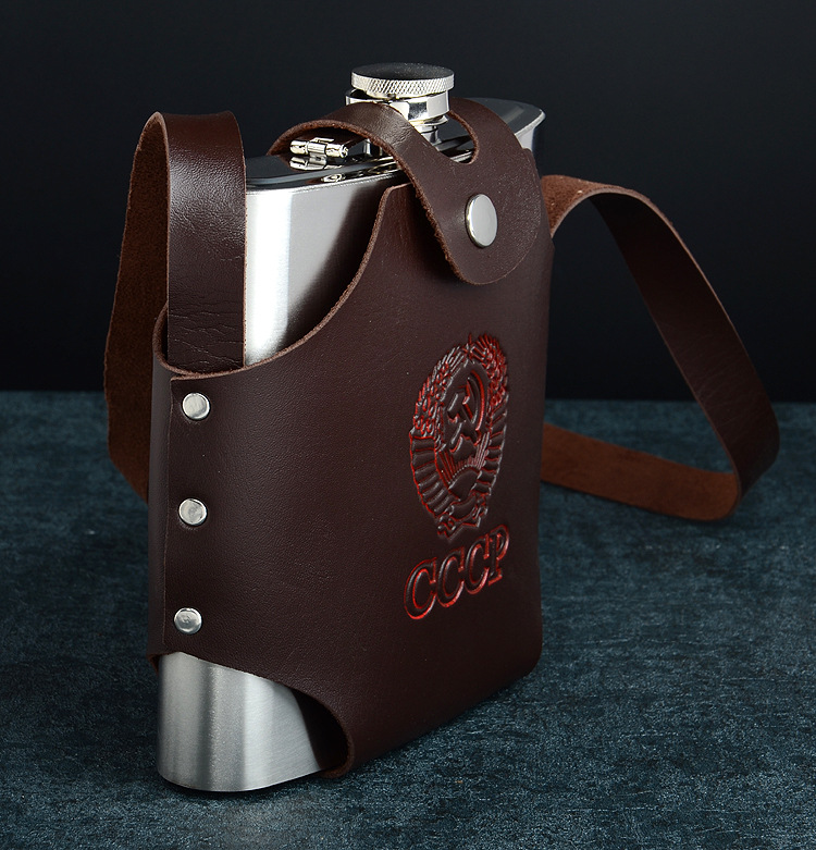 酒壶不锈钢厂家批发户外俄罗斯金属白酒瓶2斤便携式扁水壶48盎司