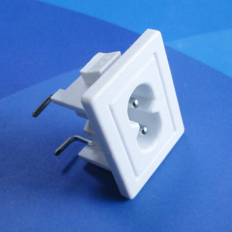 纯水机电源大八字插座白色现货两芯白色大8字ac电源输入插座db8