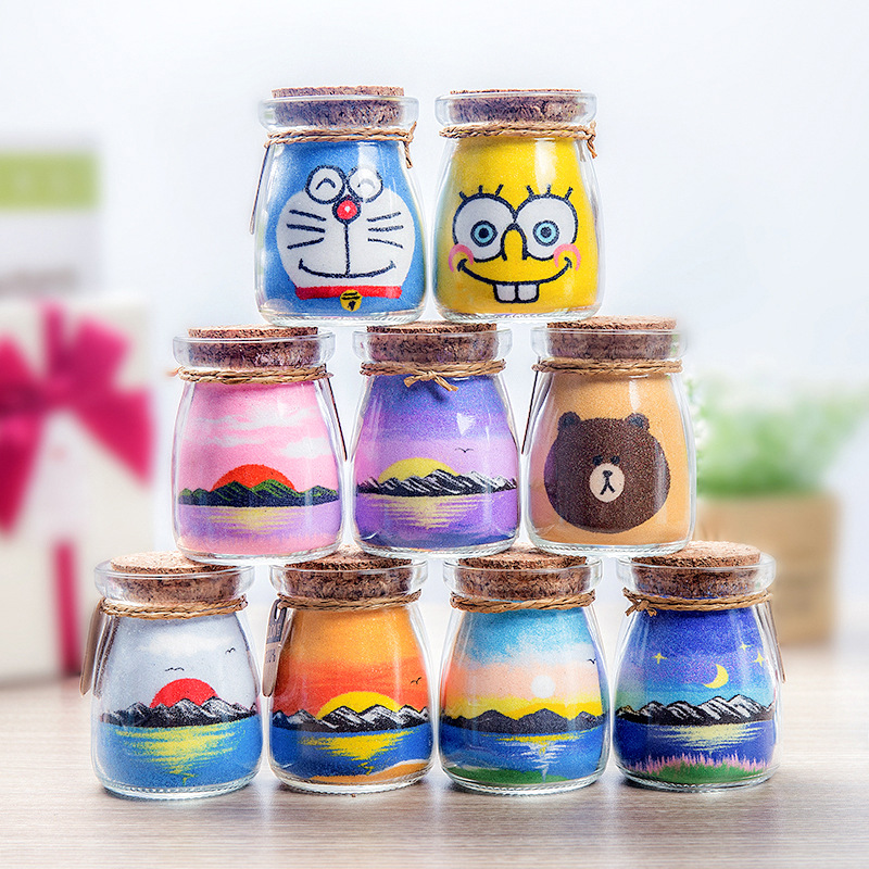 diy手工成品抖音同款沙画许愿瓶生日礼品 创意新奇小摆设圣诞礼物