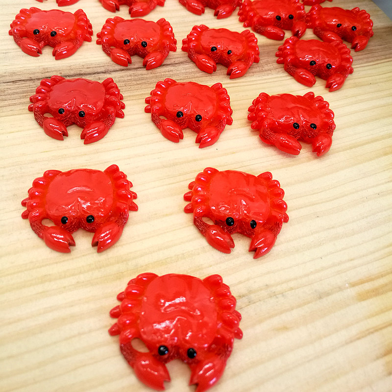 仿真小螃蟹假螃蟹塑料螃蟹食物模型拍摄道具幼儿教学模具店铺摆设