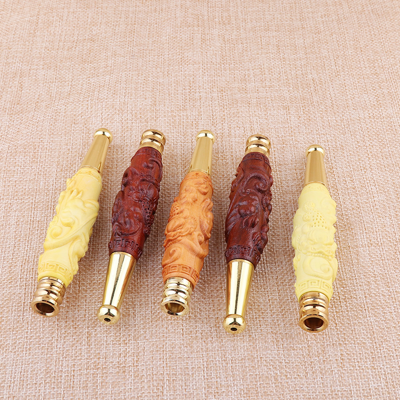 新款精雕烟嘴 木质拉杆过滤烟嘴 送礼佳品烟具配件厂家批发直销