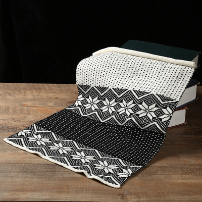 提花罗纹脚口针织布料服装针织罗文面料字母横机罗纹布