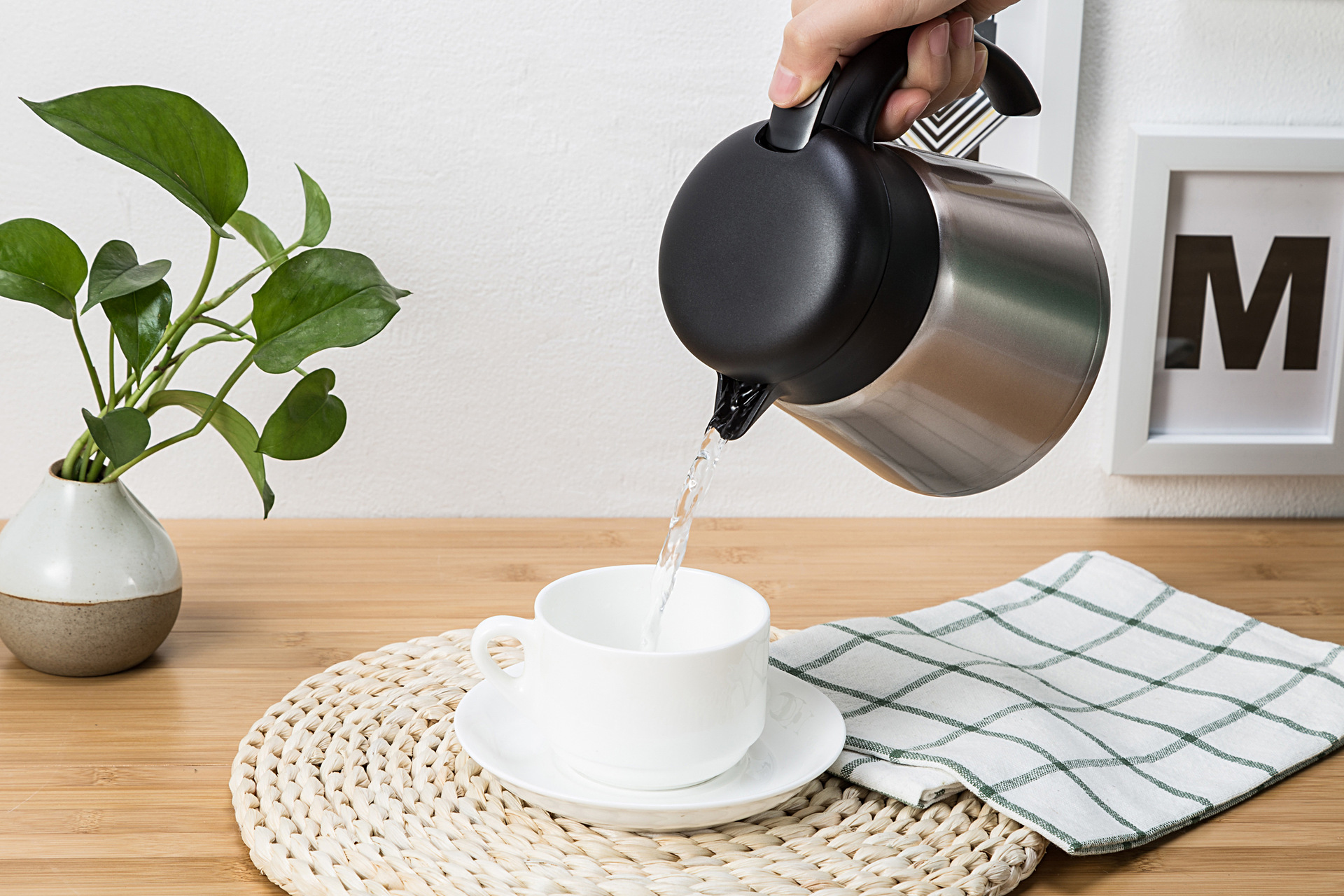 新品 内外304咖啡壶欧式保温壶真空不锈钢内胆暖水壶800ml