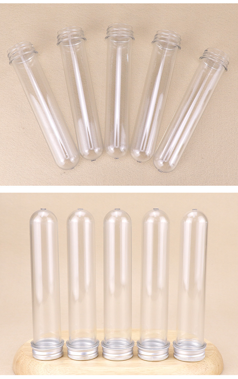 厂家供应pet透明塑料试管瓶胚 32口径70ml数据线瓶坯现货批发