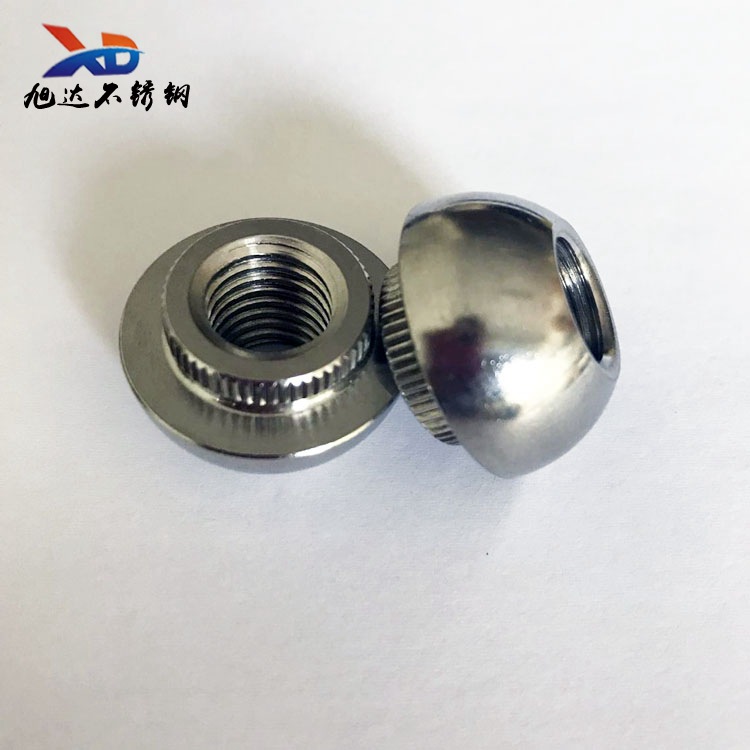 厂家直销304 316不锈钢圆螺母球面定制车削非标球型滚花螺母定做