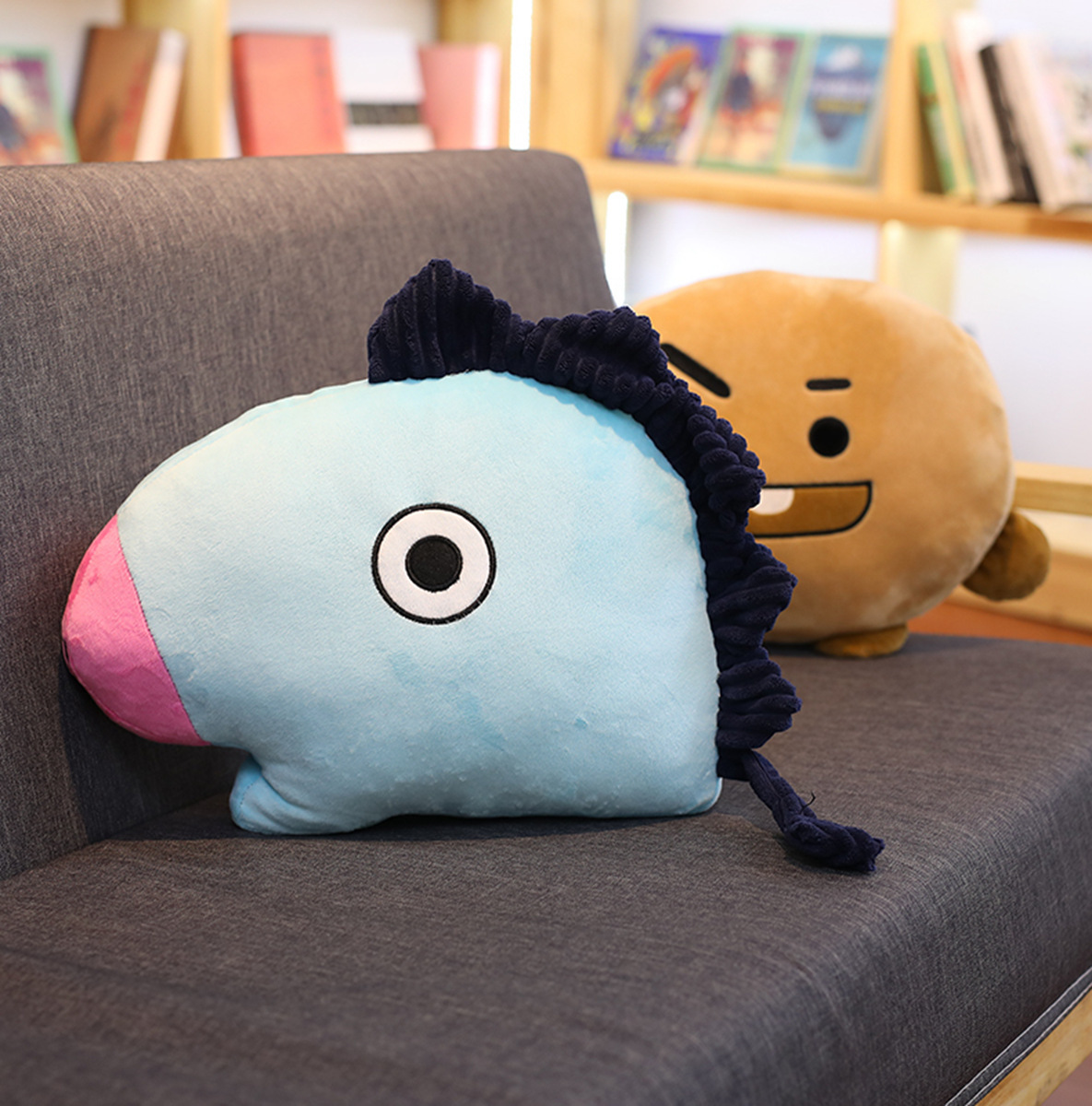 bts周边防弹少年团bt21玩偶可爱卡通金泰亨tata抱枕靠垫来图定制