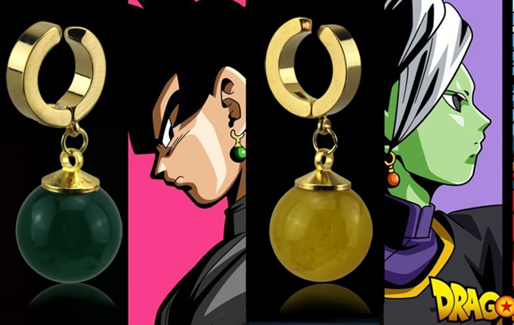 七龙珠黑孙悟空耳环扎巴斯合体耳夹不锈钢无耳洞界王神动漫饰