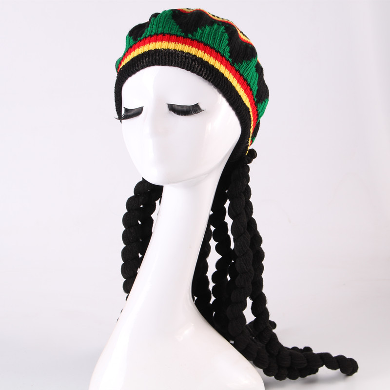 Cos Wig Braid Straw Hat Beret Jamaica Cap Men's Wig Wool Halloween Hat Dreadlocks