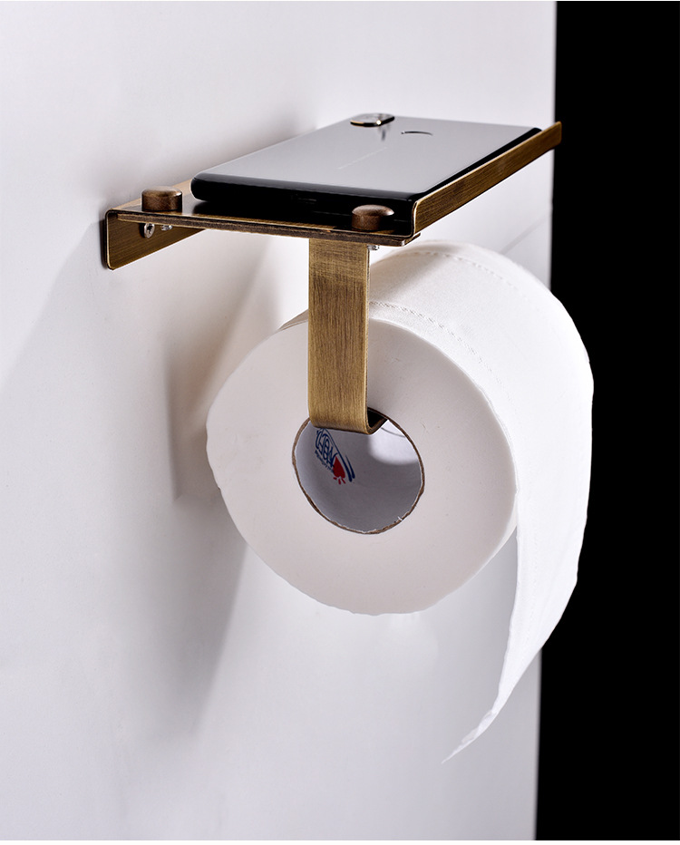 跨境供货 浴室卫生间厕所防水纸巾架 欧式复古手机支架工程批发