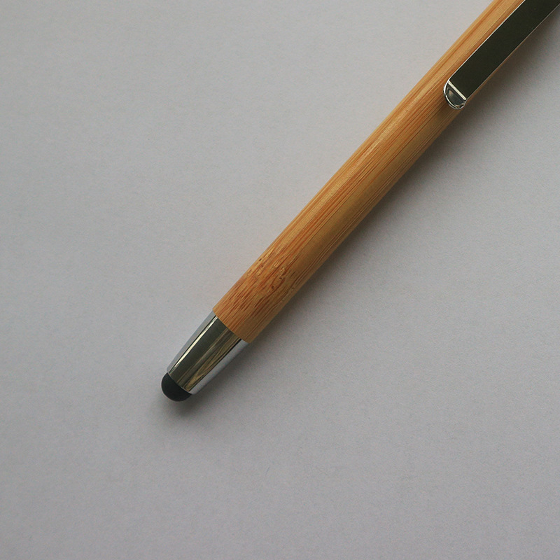 环保毛竹杆圆珠笔 竹子笔 触屏触控笔 金属挂钩礼盒礼品笔定制