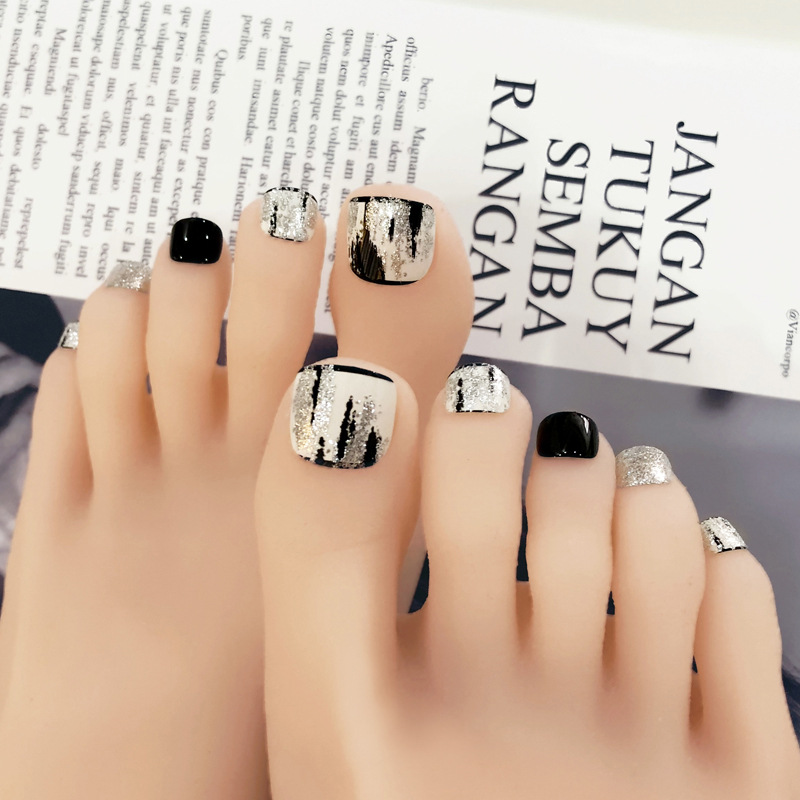 脚趾甲美甲贴甲片成品欧美风新款持久防水夏天美脚假脚指甲贴片