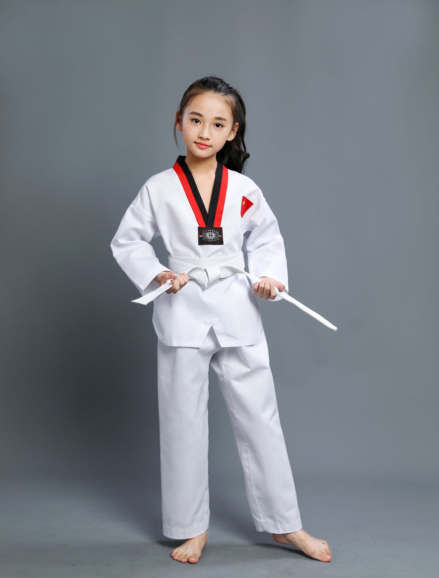 跆拳道服儿童成人衣服短袖长袖男女服装秋季泰拳道初学者训练道服