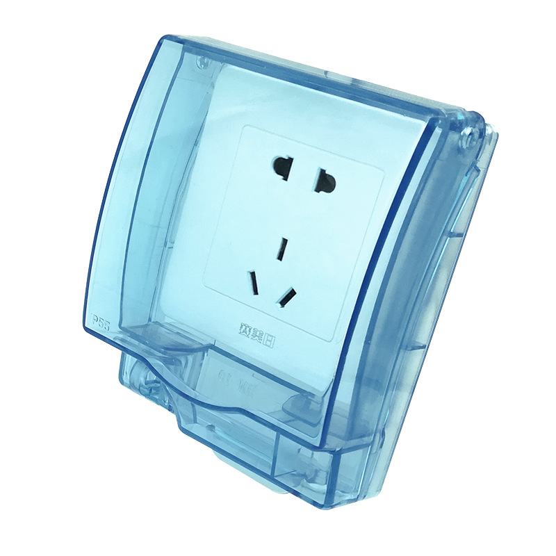 86型家用明装明线明盒防水五孔插座10a 防溅盒防尘盖暗装一开16a