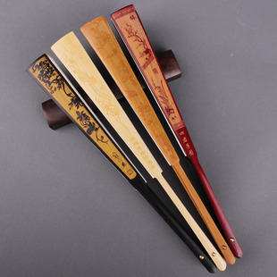 买4送1宣纸折扇空白扇一尺雕刻折扇中国风男文玩书法绘画扇子