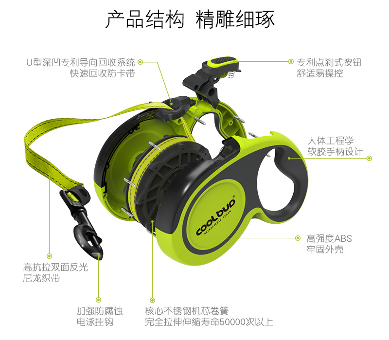 新款宠物用品 宠物自动伸缩牵引绳遛狗绳5米反光牵引绳 工厂直销