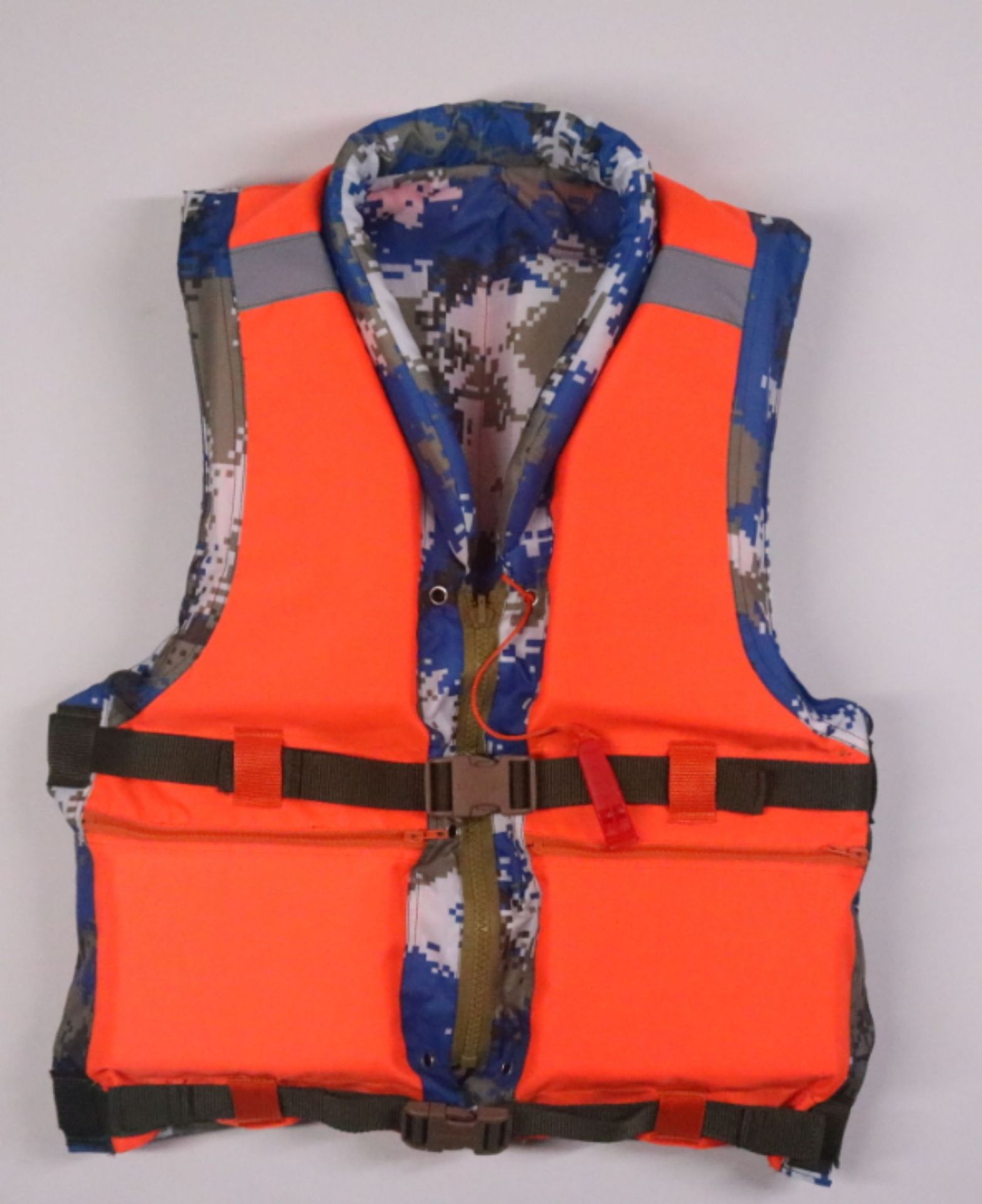 迷彩双面穿成人救生衣 军训防汛迷彩工作服救生衣批发