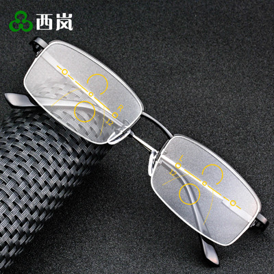 西岚智能渐进多焦点老花镜男远近两用高清老花眼镜变焦双光花镜