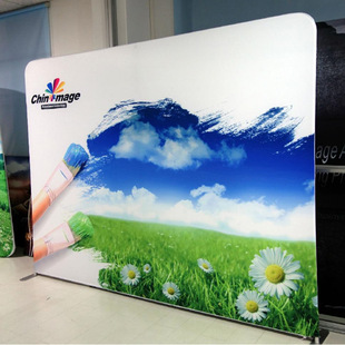 深圳快幕秀定制 弹力布背景板广告展架 弧形,直形,s形彩易展