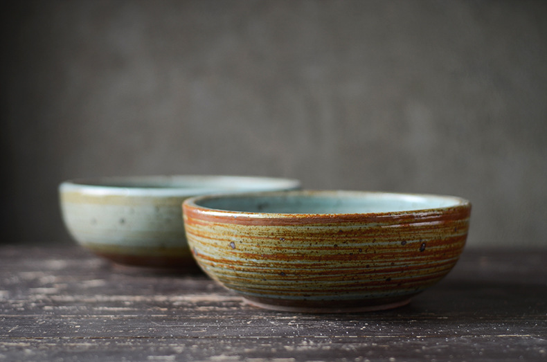 加厚粗陶复古碗餐具套装手工餐盘面碗日式和风陶土碗家用简约食器