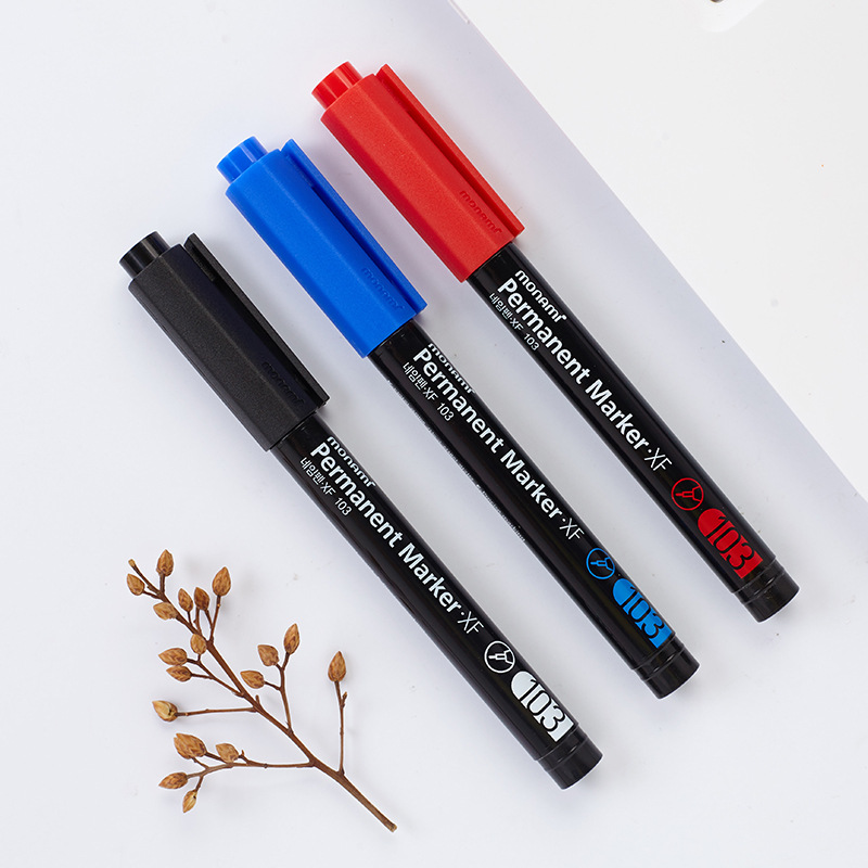 韩国慕那美monami permanent marker-xf 103 0502细头 直液记号笔