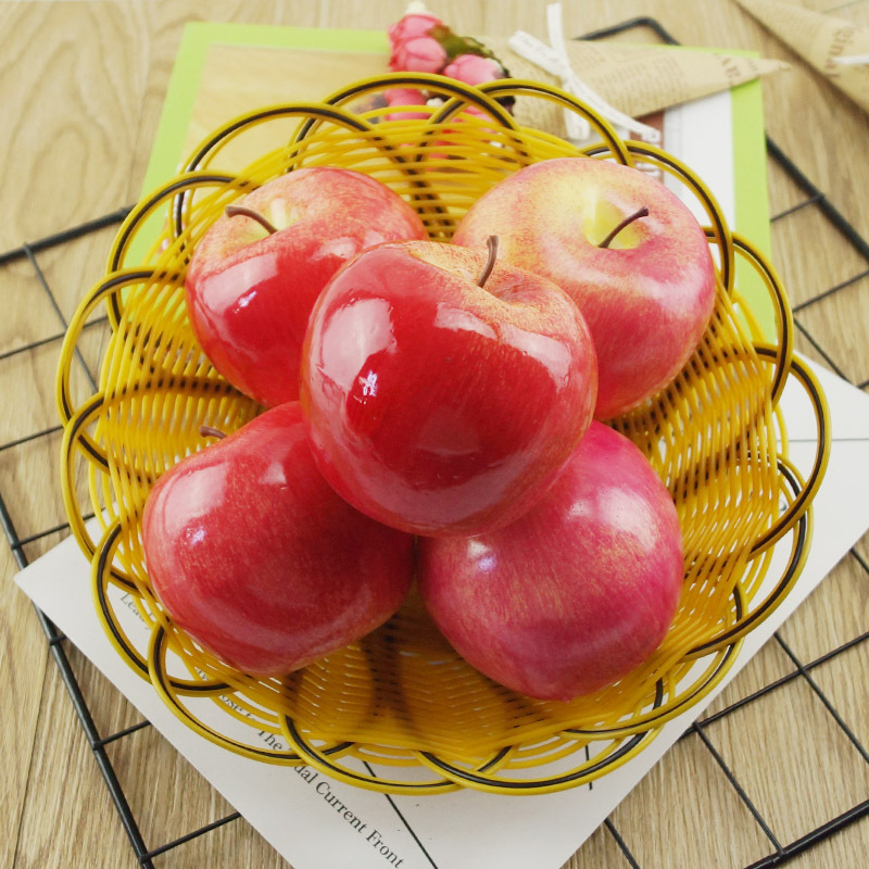 仿真红苹果假水果模型圣诞节平安夜加重假苹果摄影橱窗展示道具