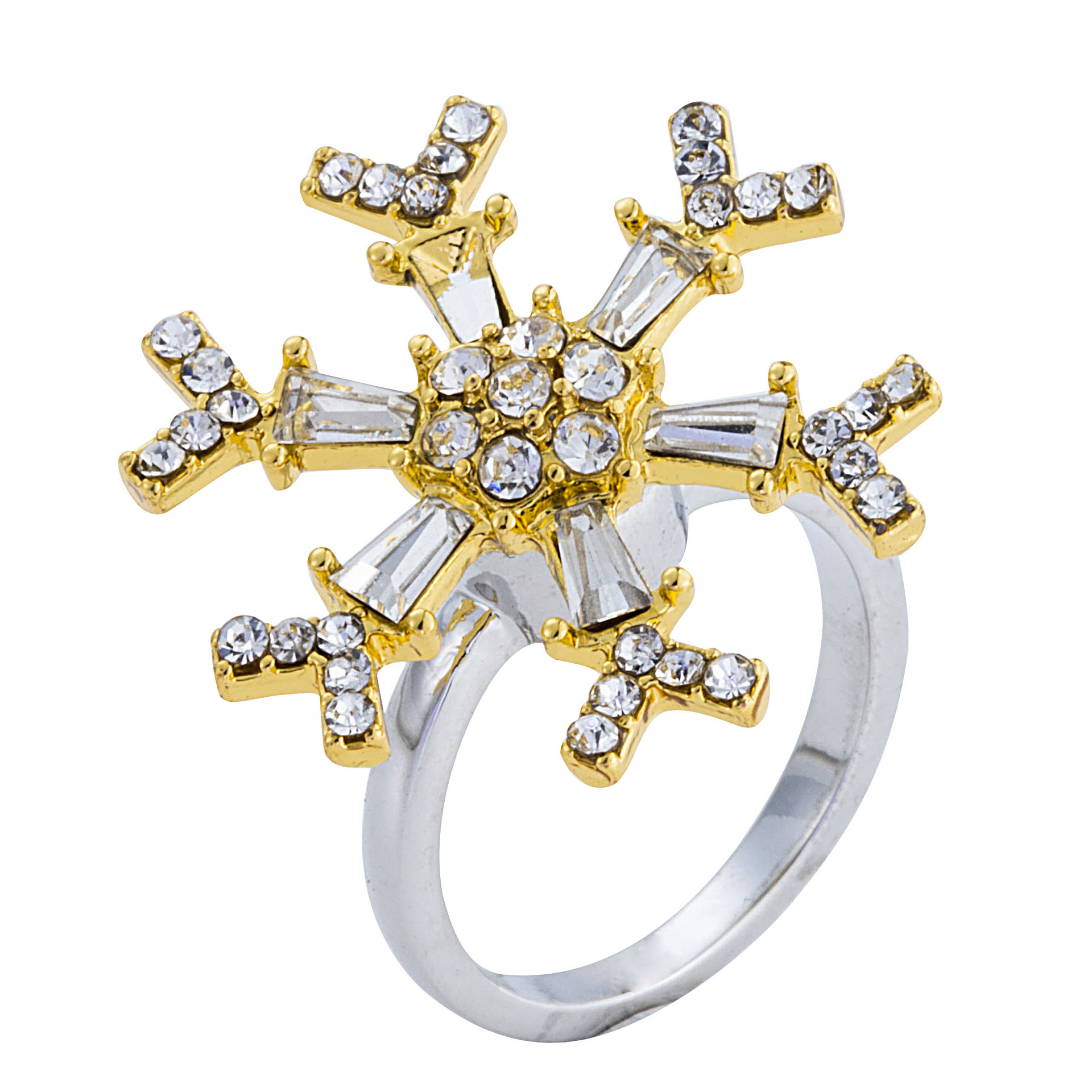 2018欧美新品雪花时尚旋转戒指女 抖音网红手戒饰品批发