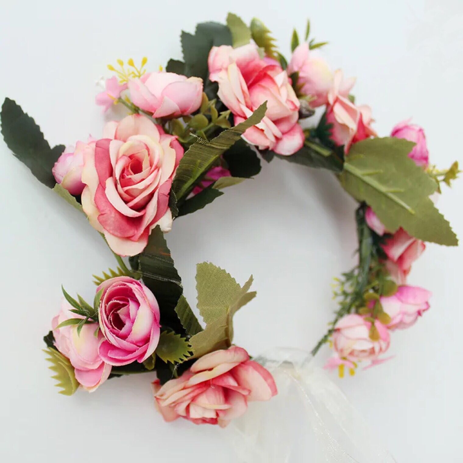 仿真玫瑰花环 速卖通热卖头饰欧美新娘结婚发饰头饰海边旅游头花