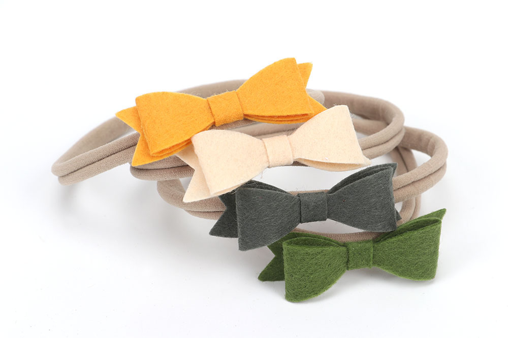 厂家直销不织布小蝴蝶结无痕发带 欧美外贸婴儿发饰 儿童头带