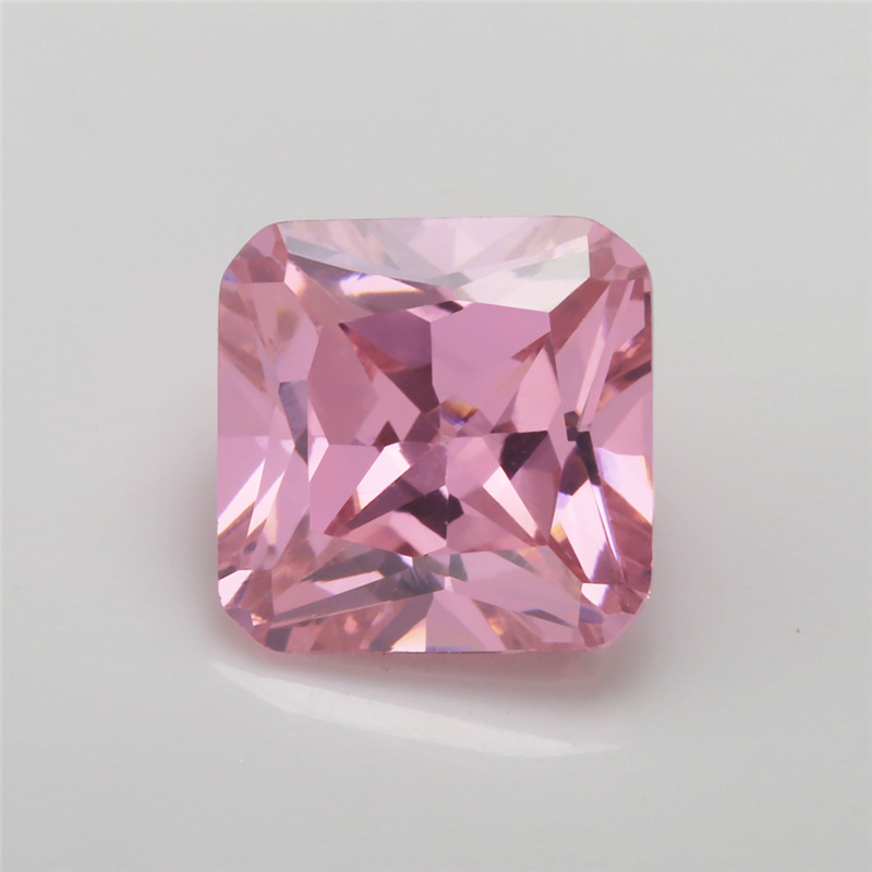 3*3~10*10mm 粉色 aaaaa梧州锆石 珠宝配件 正方形倒角