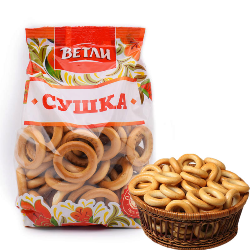 俄罗斯进口 小麦面包圈ВЕТЛИ品牌列巴圈饼干 300g/袋 8袋/件